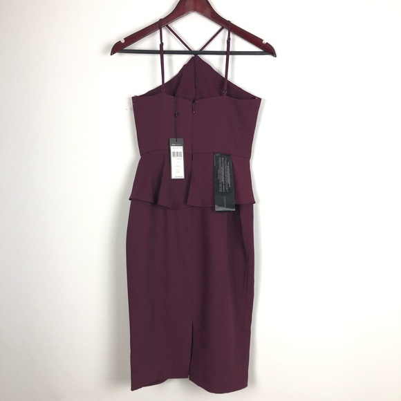 BCBGMaxazria Halter Peplum Ruffle Dress - Picture 6 of 8